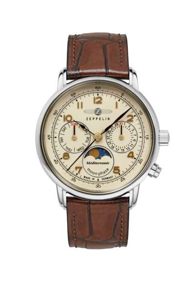 Zeppelin Herrenuhr Sonderpreis Mondphase LZ on sale 120 7196-2 UVP 379€